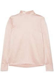 Silk-satin turtleneck blouse at Net A Porter