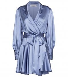 Silk satin wrap dress at Mytheresa