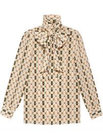 Silk shirt with Web GG Print by Gucci at Farfetch