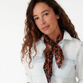 Silk square scarf in classic leopard at J. Crew