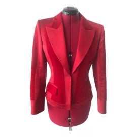 Silk suit jacket Balmain Red size 38 FR in Silk - 32337944 at Vestiaire Collective