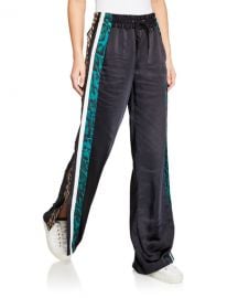 Silky Side-Slit Track Pants by Pam & Gela at Neiman Marcus