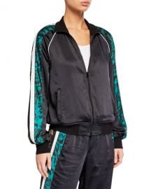 Silky Side-Stripe Track Jacket by Pam & Gela at Neiman Marcus