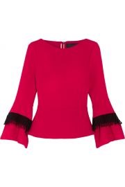 Silsden Fringed Wool-Crepe Top by Roland Mouret at Net A Porter