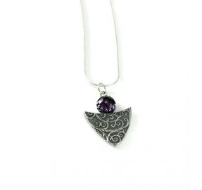 Silver Gemstone Necklace at Etsy