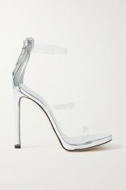 Silver Harmony metallic leather and PVC sandals  GIUSEPPE ZANOTTI  NET-A-PORTER at Net a Porter