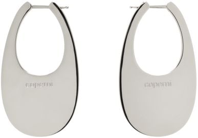 Silver Large Swipe Earrings at ssense