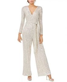 Silver Long-Sleeve Jumpsuit at Macys