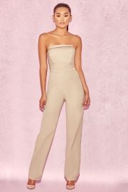 Silver Mink Strapless Panel Front Jumpsuit by House of CB at House of CB