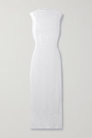 Silver Mira sequined tulle maxi dress 16ARLINGTON NET-A-PORTER at Net a Porter