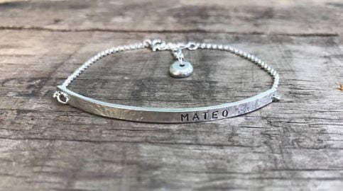 Silver Mom Bracelet DakotaDesignsJewelry at Etsy