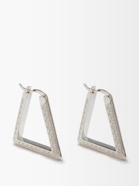 Silver Sterling silver crystal triangle hoop earrings  Bottega Veneta  FASHION US at Matches