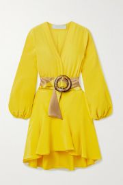 Silvia Tcherassi - Filis belted silk crepe de chine mini dress at Net A Porter