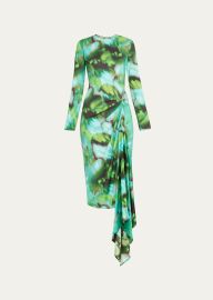 Silvia Tcherassi Abstract Ananya Long-Sleeve Midi Dress - at Bergdorf Goodman