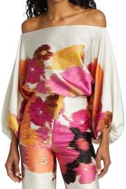 Silvia Tcherassi Bellagio Off The Shoulder Puff Sleeve Blouse at Saks Fifth Avenue