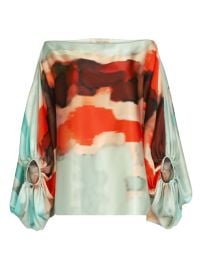Silvia Tcherassi Bellagio Silk Off The Shoulder Blouse at Farfetch