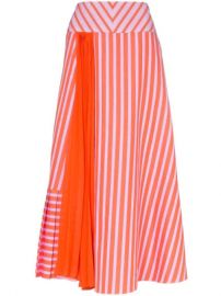 Silvia Tcherassi Brezo Pleated Striped Skirt - Farfetch at Farfetch