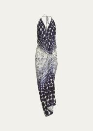 Silvia Tcherassi Guadalupe Printed Halter Ruched Dress - at Bergdorf Goodman