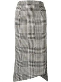 Silvia Tcherassi Houndstooth Asymmetric Midi Skirt - Farfetch at Farfetch