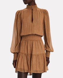 Silvie Lurex Striped Silk Chiffon Dress at Intermix