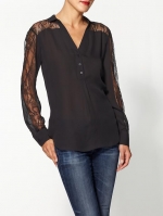 Similar black lace shirt at Piperlime