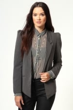 Similar blazer in darker grey at Boohoo