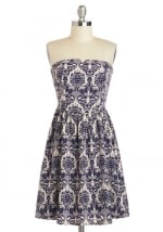 Similar printed strapless dress at Modcloth