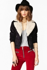 Similar shearling jacket at Nasty Gal at Nasty Gal