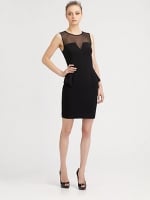 Similar sheer black dress by Aidan Mattox at Saks Fifth Avenue