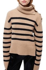 Simkhai Adrienne Button Detail Turtleneck Wool Blend Sweater at Nordstrom