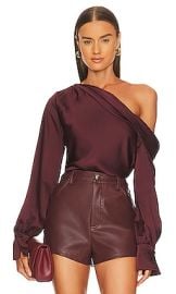 Simkhai Alice One Shoulder Top In Mulberry at Revolve