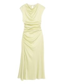 Simkhai Burke Draped Gathered Satin Midi Dress | Yellow | FARFETCH at Farfetch