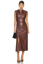 Simkhai Burke Sleeveless Draped Midi Dress In Coffee at Revolve