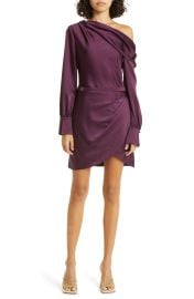 Simkhai Cameron Long Sleeve One Shoulder Minidress at Nordstrom