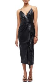 Simkhai Carlee Fringe Detail Faux Leather Dress at Nordstrom