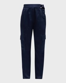 Simkhai Carolina Satin Straight Leg Utility Pants at Neiman Marcus