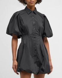 Simkhai Cleo Pleated Poplin Balloon Minidress at Neiman Marcus