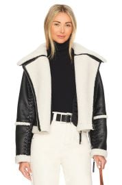 Simkhai Corinne Vegan Sherpa Moto Jacket at Revolve