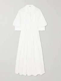 Simkhai Jazz Core Cotton Poplin Pintuck Midi Dress at Net a Porter