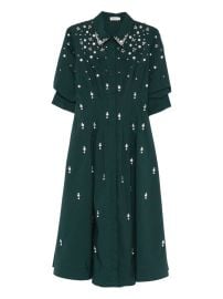 Simkhai Jazz Embellished Midi Dress Green at Farfetch