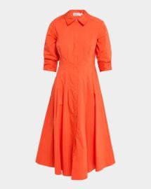 Simkhai Jazz Poplin Pintuck Midi Shirtdress at Neiman Marcus