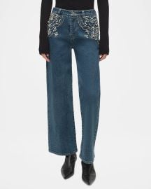 Simkhai Jude Embellished Mid Rise Jeans at Neiman Marcus