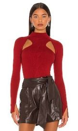 Simkhai Keegan Twisted Cable Top In Garnet at Revolve