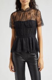 Simkhai Kehlani Eyelash Lace Bustier Peplum Top at Nordstrom