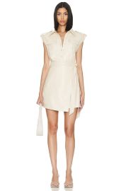 Simkhai Lourdes Faux Leather Utility Dress at Forward