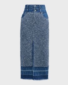 Simkhai Maddy Denim Knit Midi Skirt at Neiman Marcus