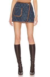 Simkhai Magali Quilted Denim Mini Skirt at Revolve