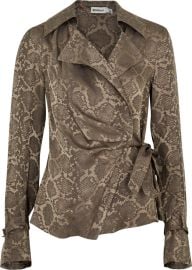 Simkhai Milo Snake jacquard Satin Wrap Shirt at Saks Fifth Avenue