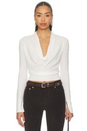 Simkhai Natia Cowl Neck Top In Ivory at Revolve