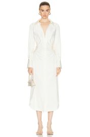 Simkhai Rhoda crochet panel silk shirt dress at Forward